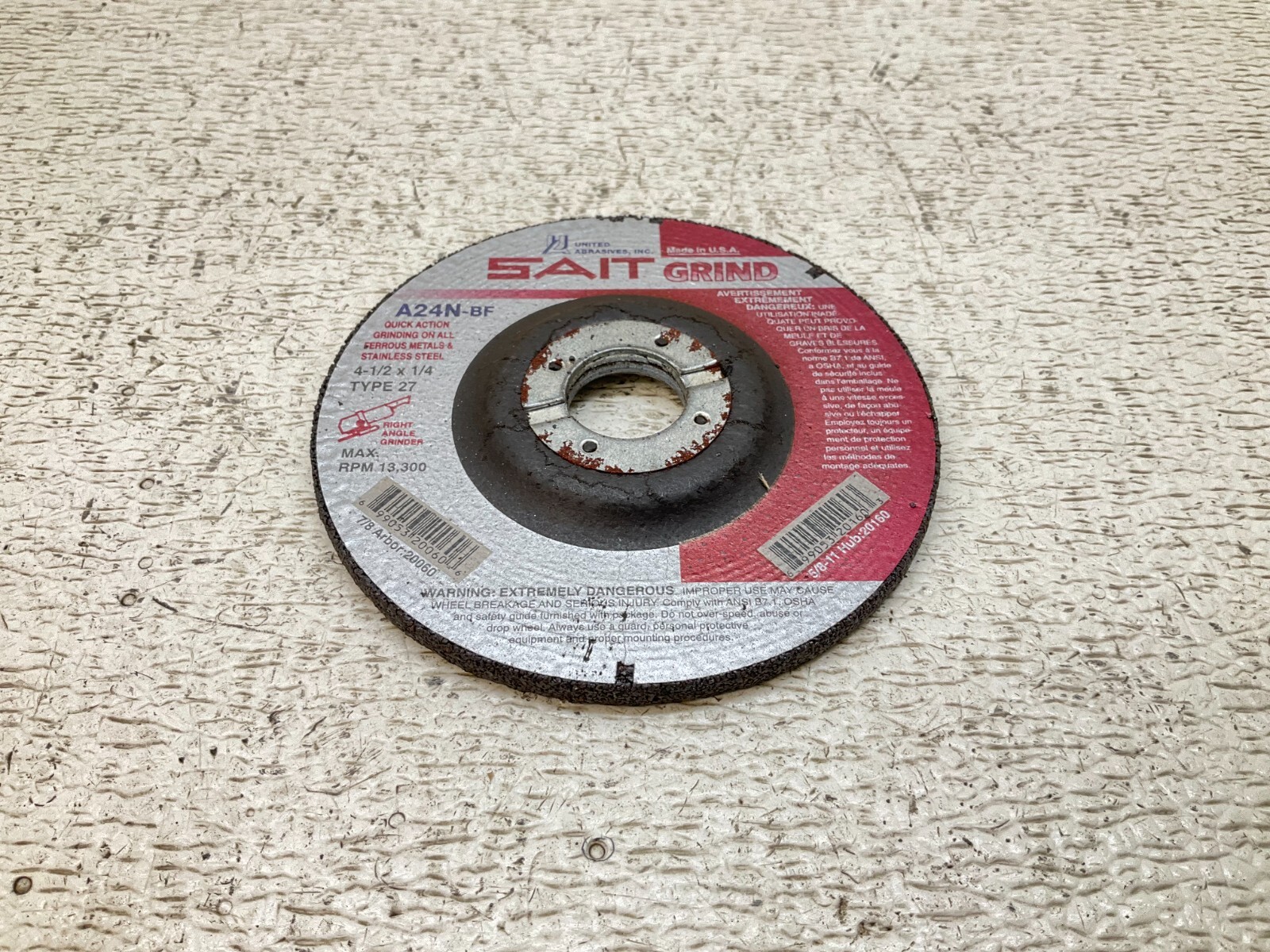 Sait Grind A24N-BF Grinding Wheel Max RPM 13,300 A24NBF New (TB)