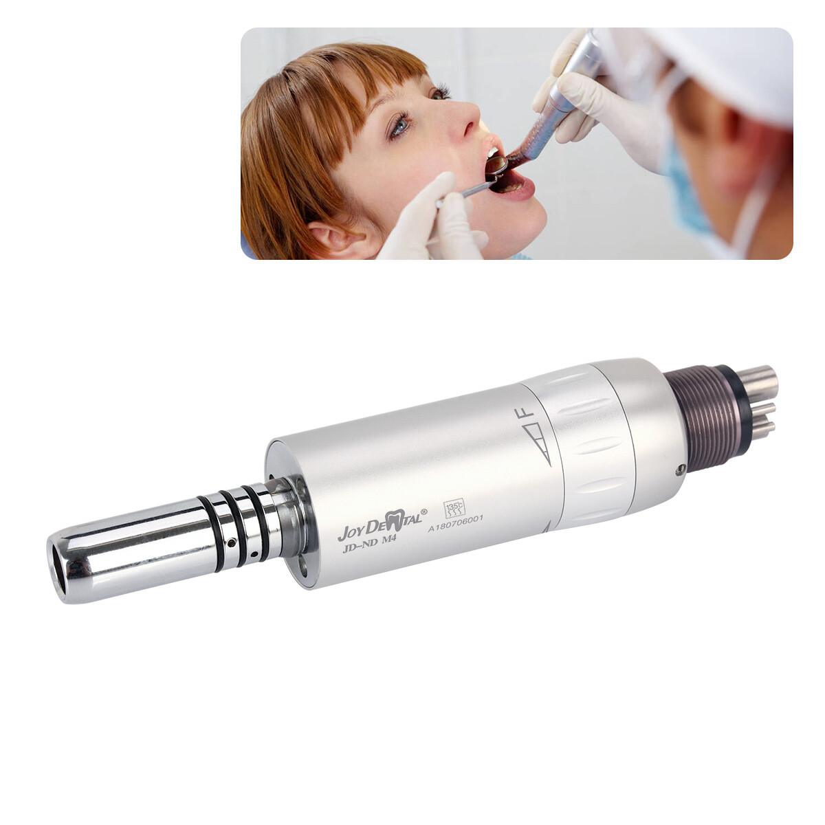 Dental Inner Water Spray Contra Angle Air Motor Low Speed Handpiece 4Hole