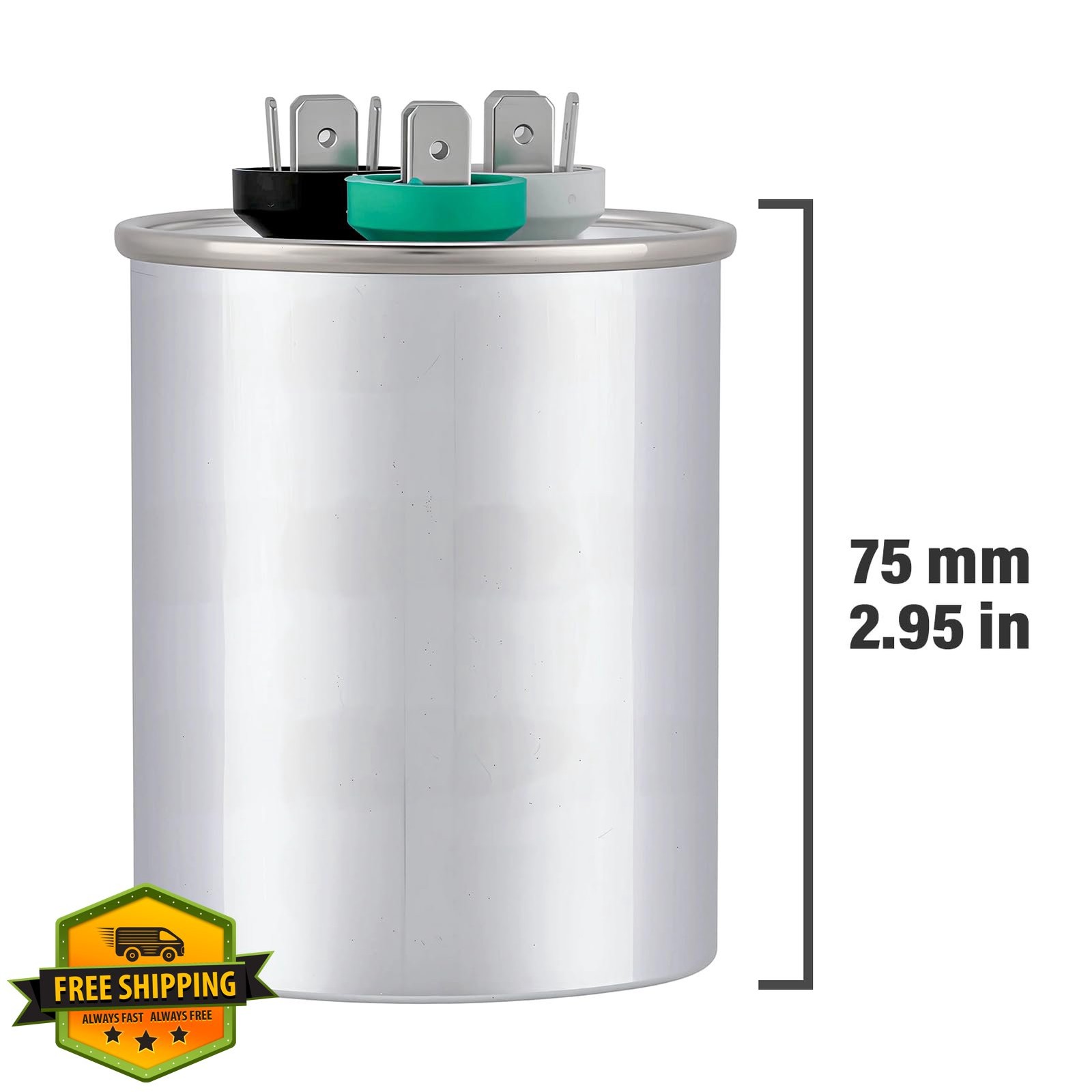 RABECH 35/7.5uF AC Capacitor 35+7.5 MFD 370V/440V Dual Run
