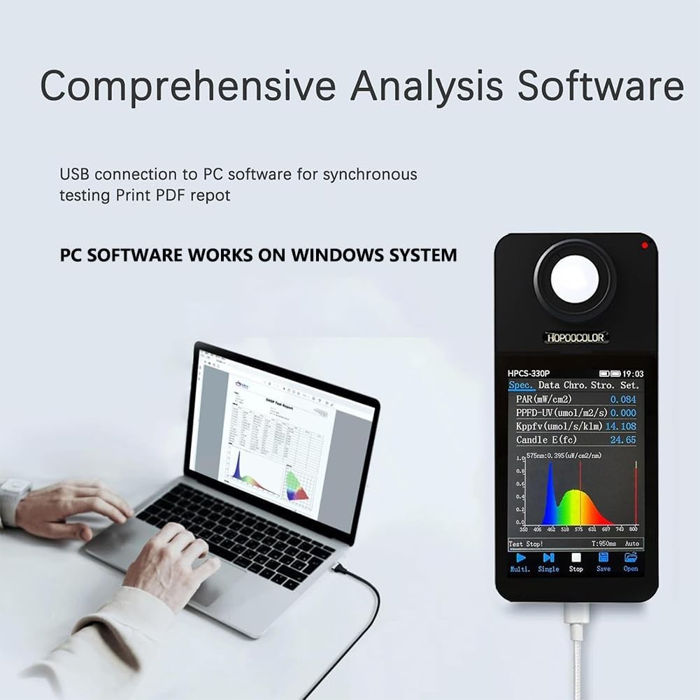 Nihig HPCS-330P Spectrometer PPFD Meter PAR Quantum Bluetooth Lux CCT CRI Japan