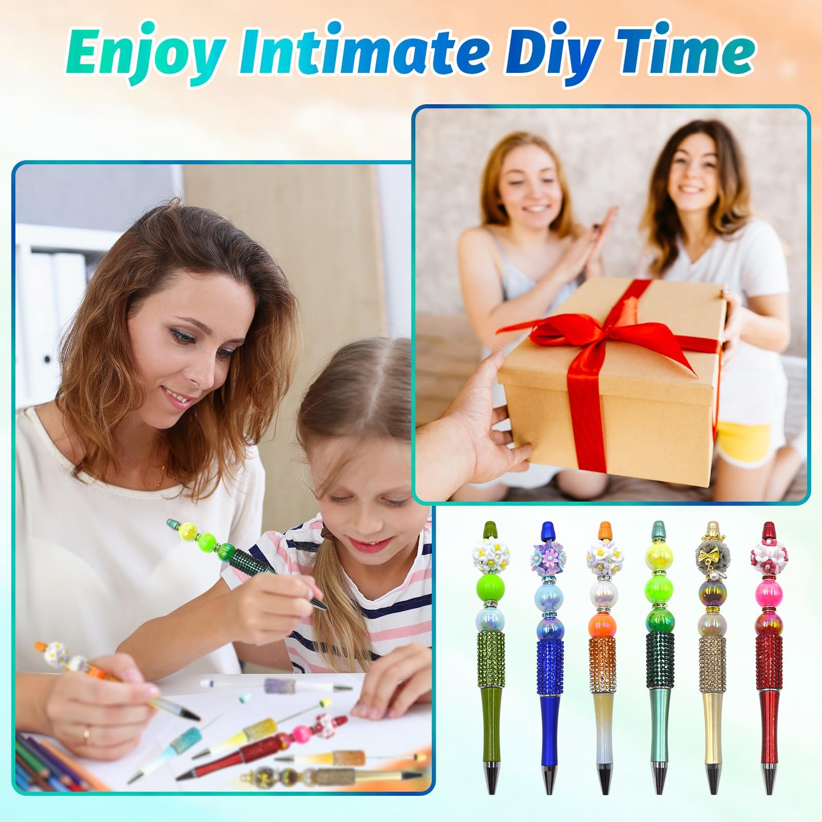 DASTTUIS 75 Pcs DIY Diamond Beadable Pen Kit – 25 Plastic 25, A-Multicolor