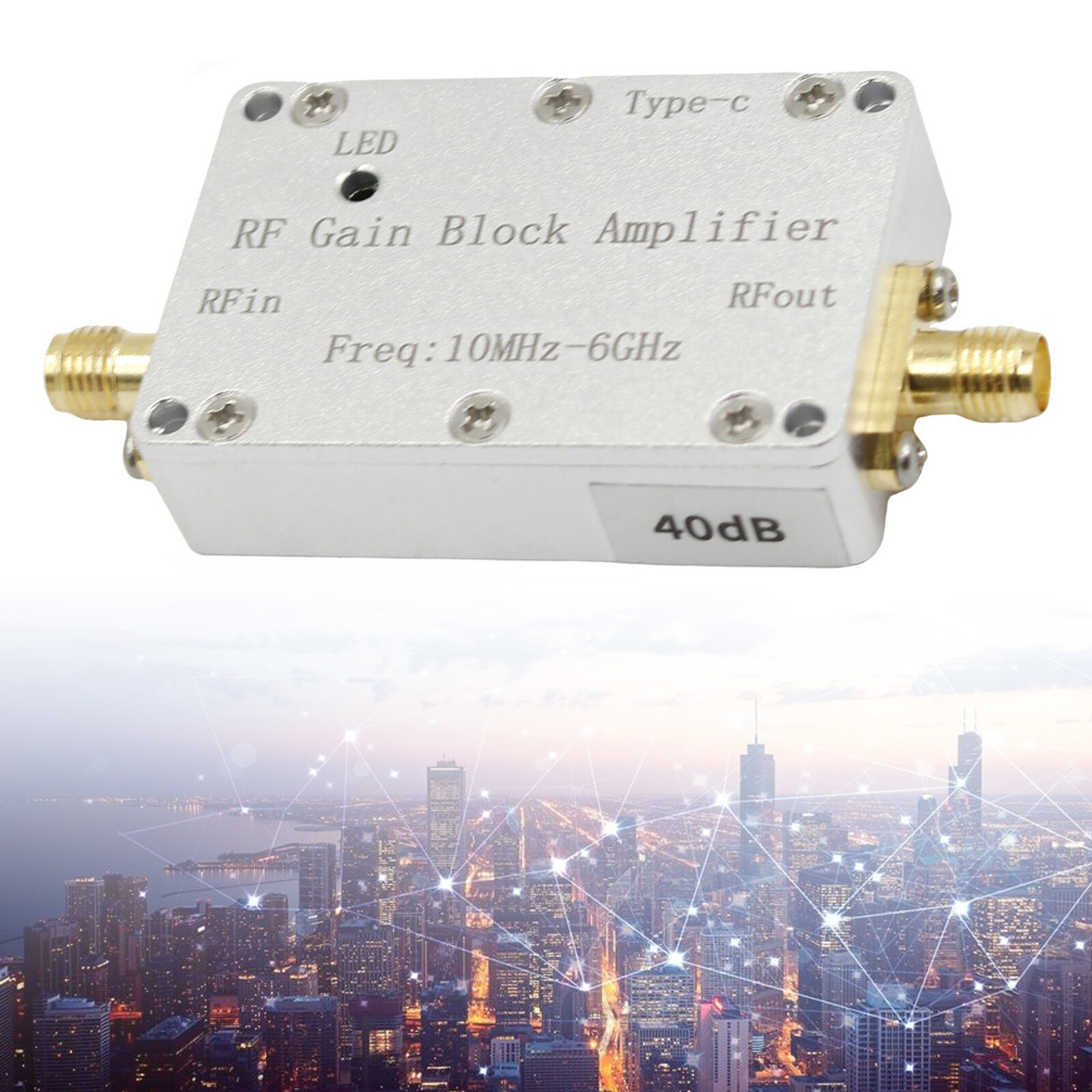 10M-6GHz RF Amplifier 40dB High Gain Driver Receiving Amplifier Signal Module US