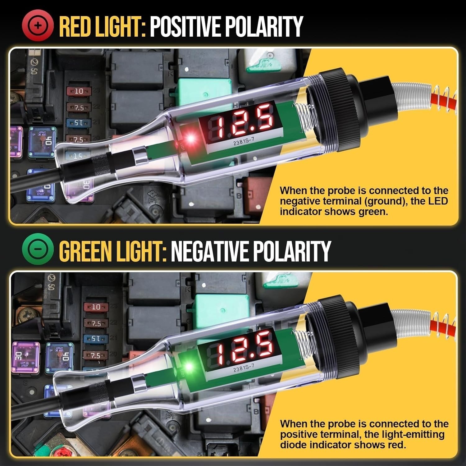 Pack-1 Automotive Test Light Digital LED Circuit Tester, DC 3V/6V/12V/24V