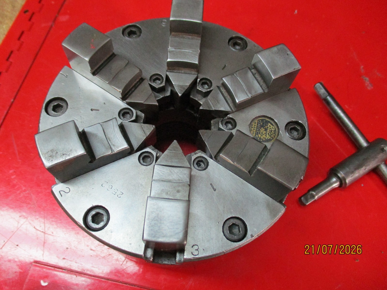 Buck 5″ 6 Jaw Adjust-Tru Lathe Chuck 1-1/2 X 8 tpi Thread