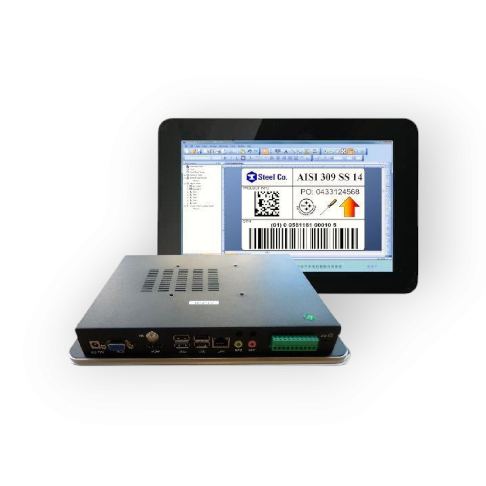 Touchscreen Panel Industrial Computer 10 Inch with HDMI, VGA, USB, Ethernet