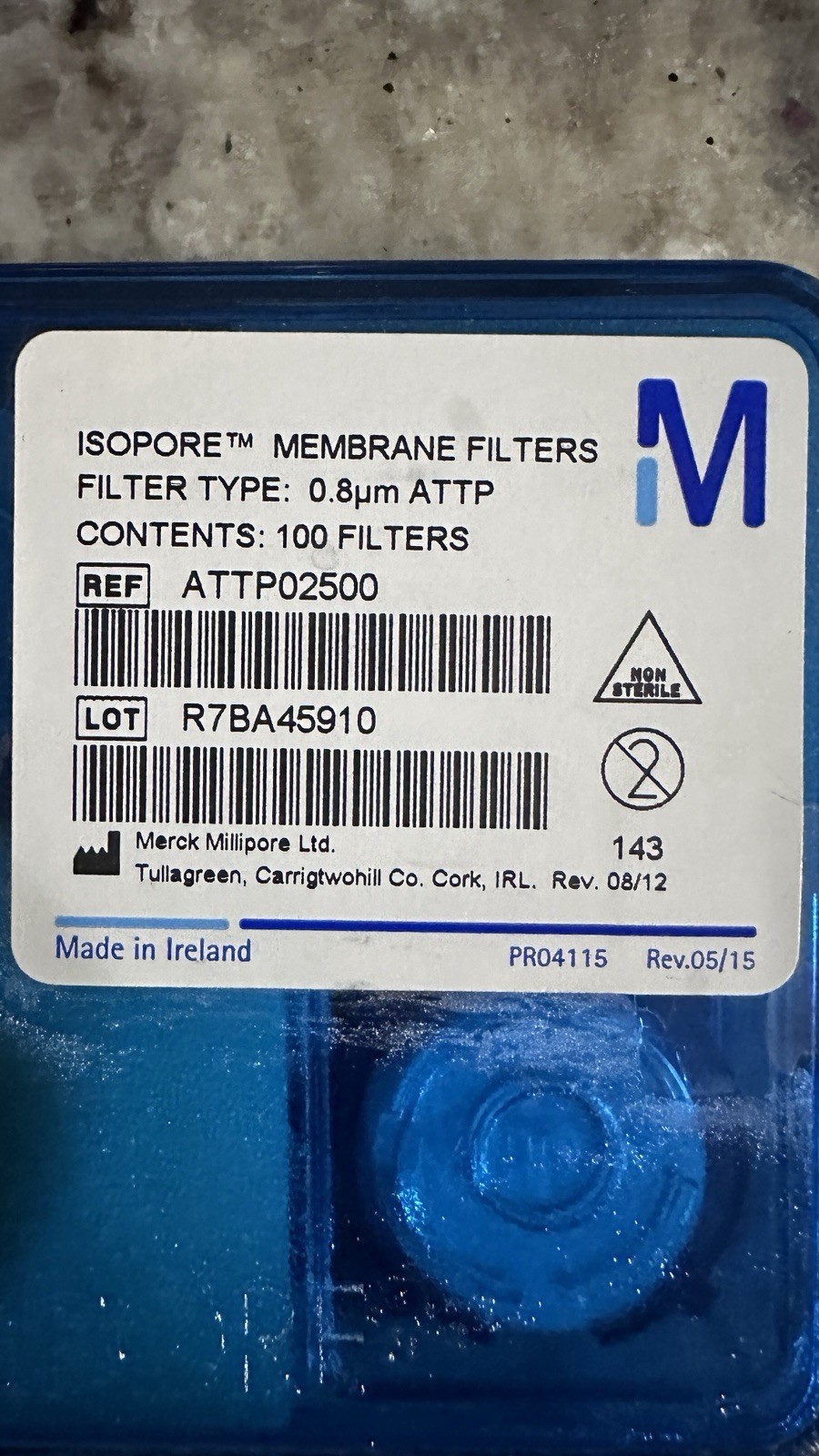 Millipore ATTP02500 Isopore Membrane Filters 0.8um 25mm 100-Pack SEALED