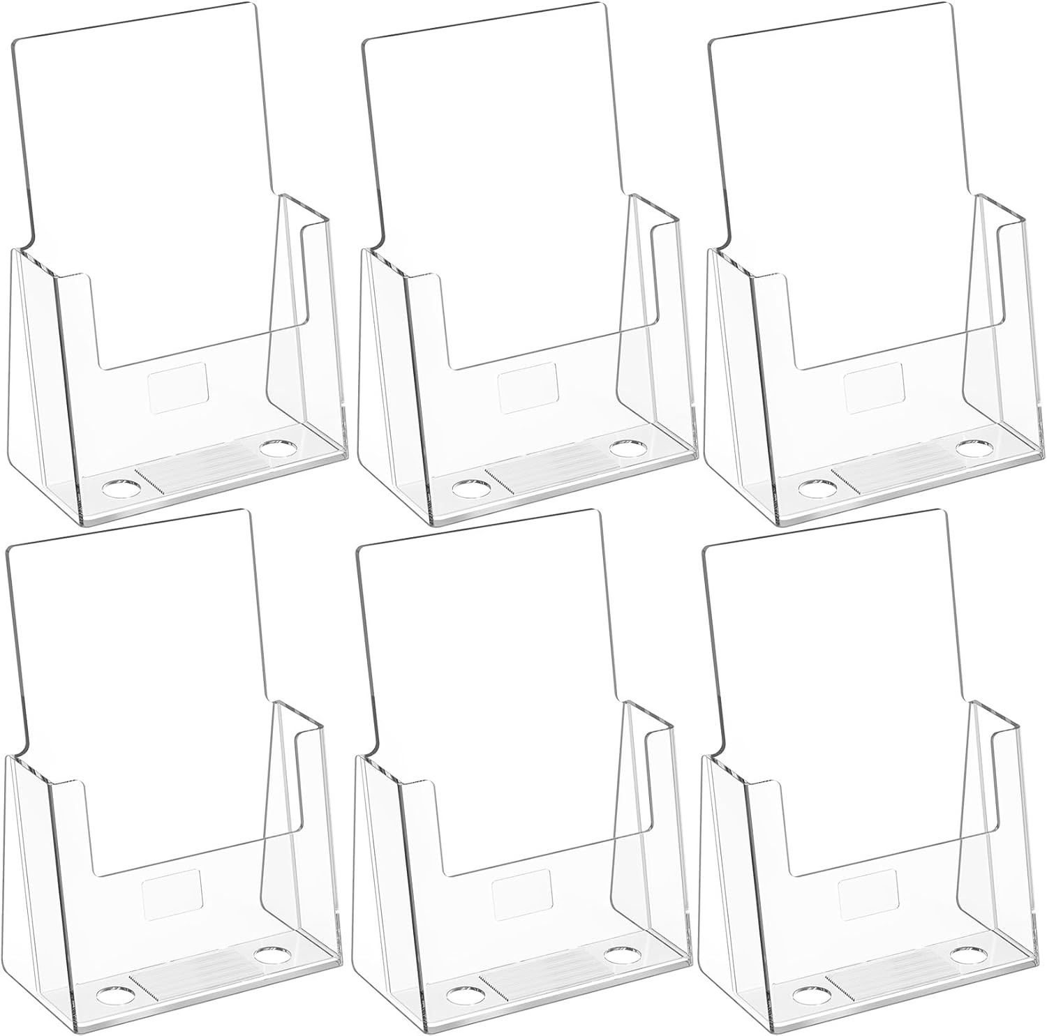 Acrylic Brochure Holder 6 X 9 Inches, Clear Plastic Countertop Literature Holder