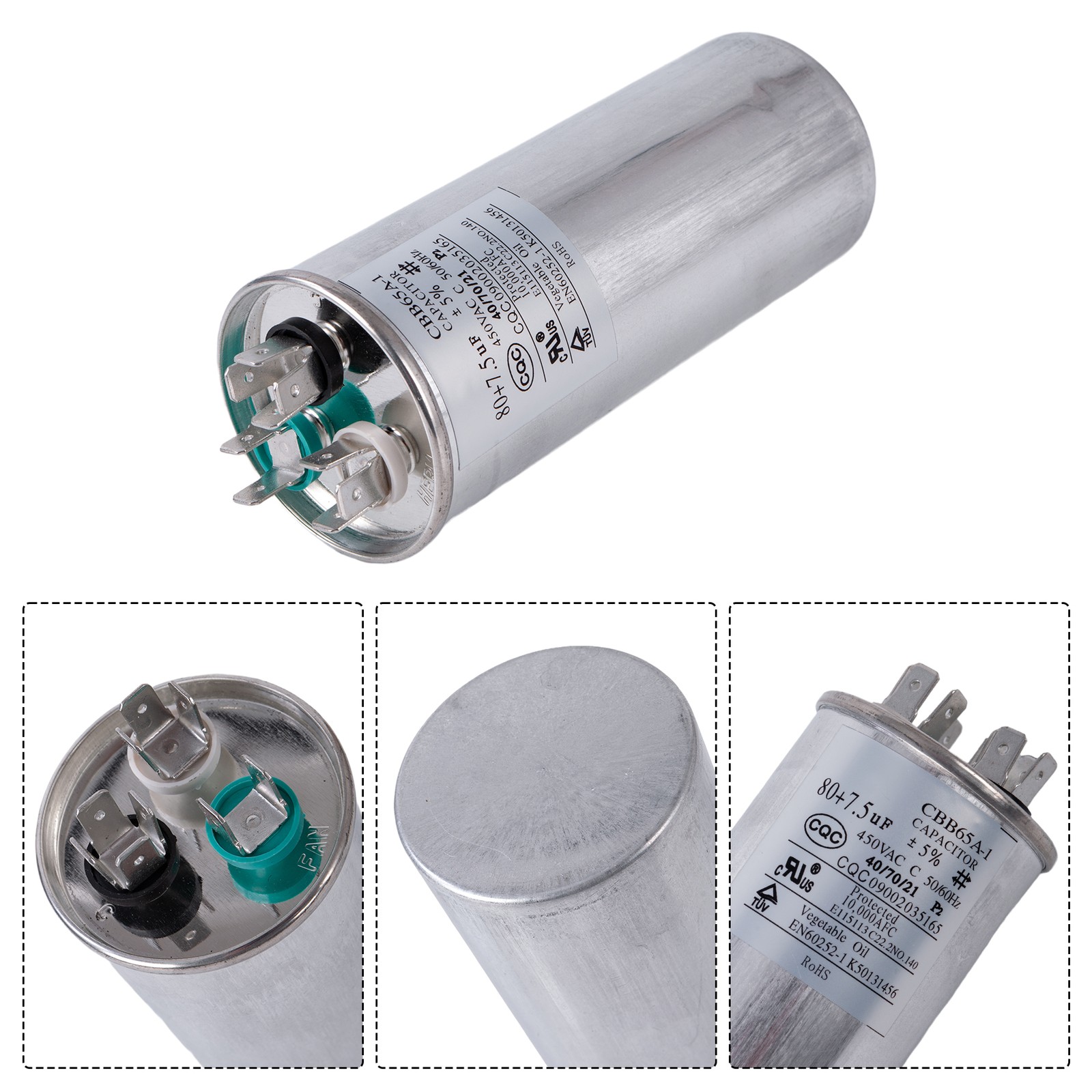 Fits Heat Pump Capacitor 473731Z Replacement 80+7.5 uF 450VAC 50/60Hz Pentair