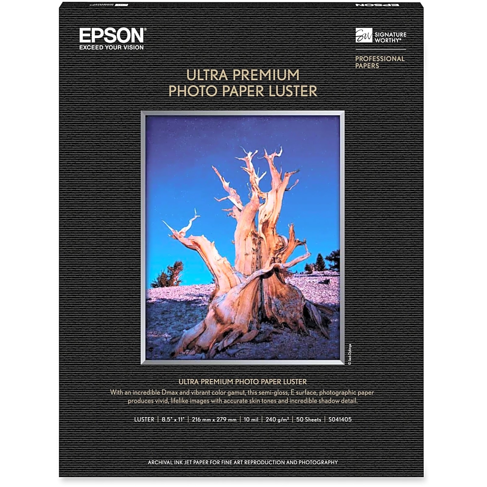 Epson S041405 Ultra Premium Photo Paper Luster 8.5 x 11 in 50 Sheets