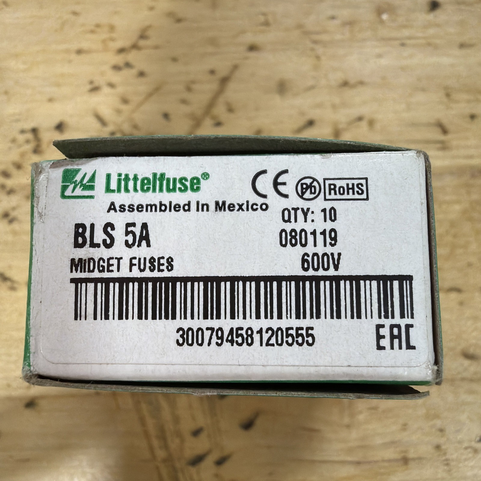 Qty 10 – BLS 5A Littlefuse Midget Fuses 600V 5A – Fast-Acting – New In Box