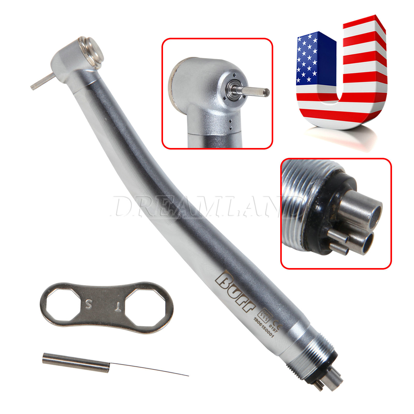 10* Dental High Speed Push Button Turbine Handpiece 4Holes Fit NSK Pana Max U3BM