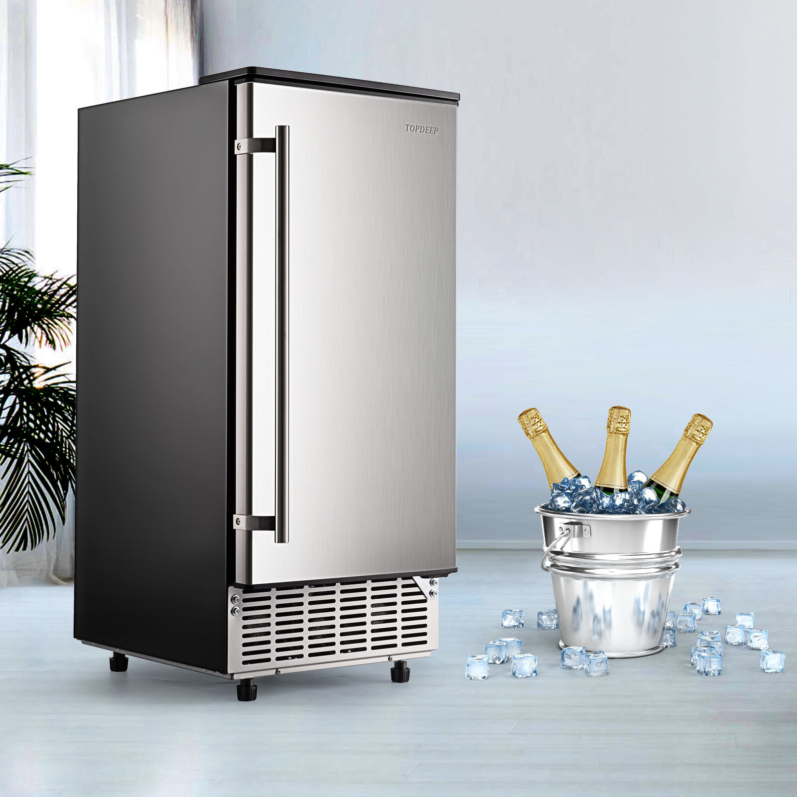 Commercial Ice Maker Stainless Steel Undercounter Freestanding Ice Cube Machine