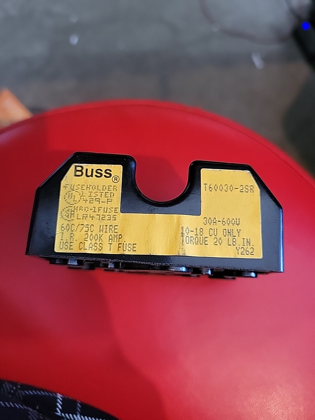 BUSS T60030-2SR FUSE HOLDER 60C / 75C WIRE 600V 30AMPS