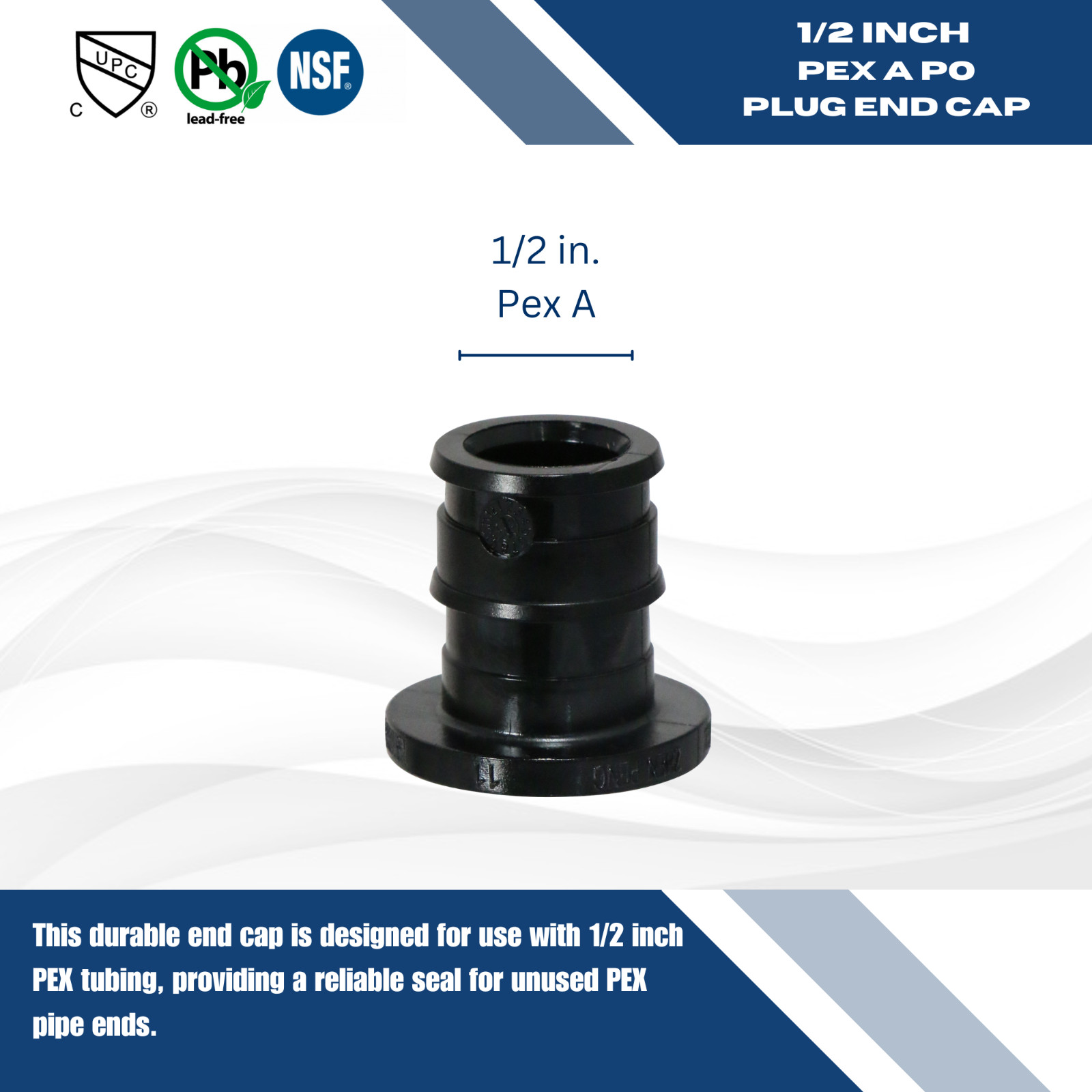 100 Pieces 1/2″ Pex A Plug, Poly Alloy Expansion Plastic End Cap, 201-5-1=100