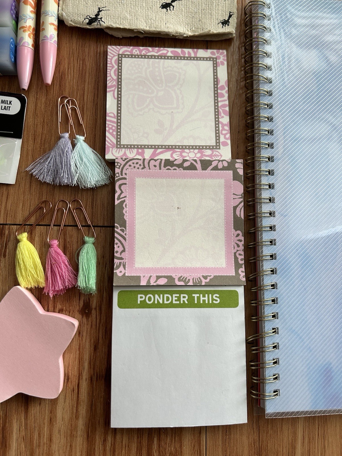 Office Stationary Supplies Lot Sticky Notes Paperclips Washi Tape Notebooks Pens