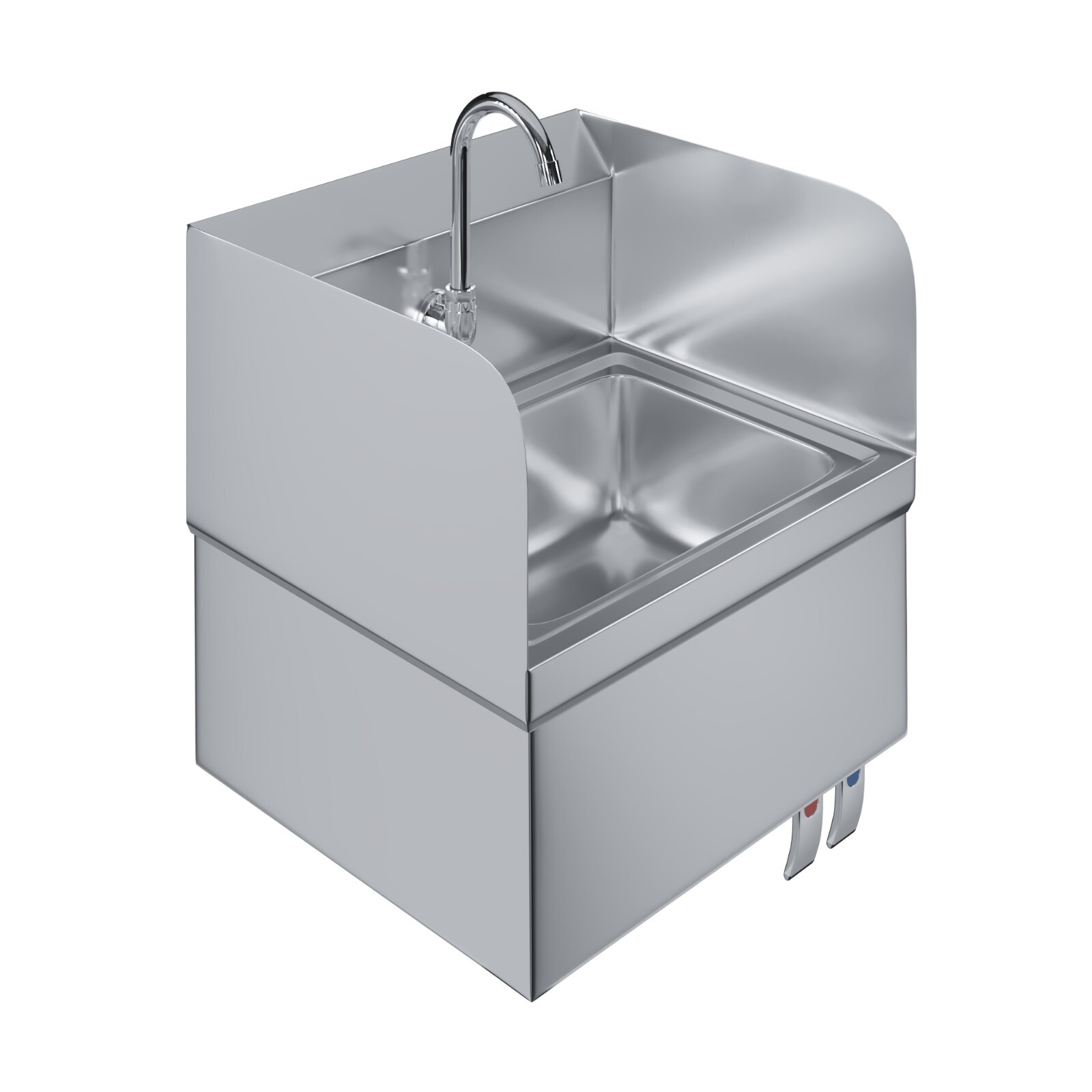 Stainless Steel Hands-Free Wall-Mounted Hand Sink 17 in x 15 in with Double Knee