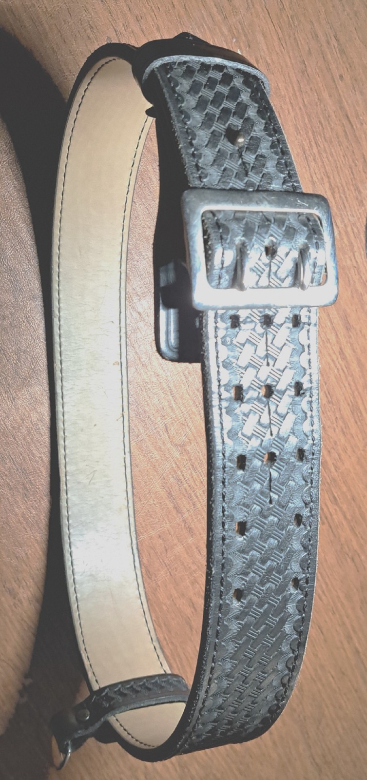 Sam Brown duty belt, braided design, sz 33, used, excellent cond. JayPee Corp