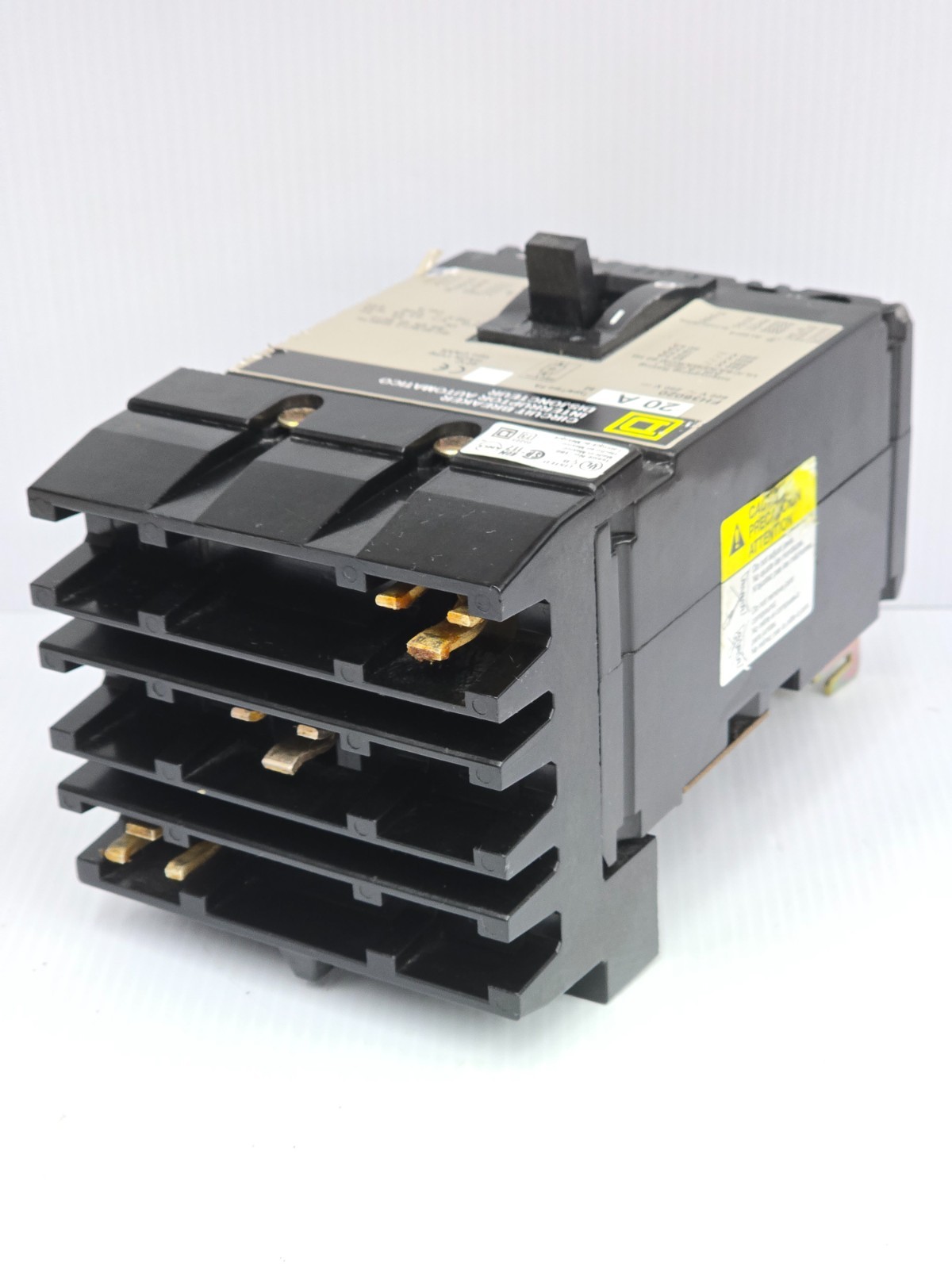 Square D 20 Amp I-Line Circuit Breaker 600 VAC 3 Pole 65 kA FH36020
