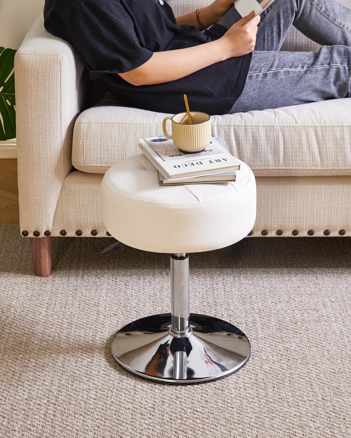 IBUYKE Height Adjustable 360°Swivel Height: 41-53Cm (16-21 Inches), White