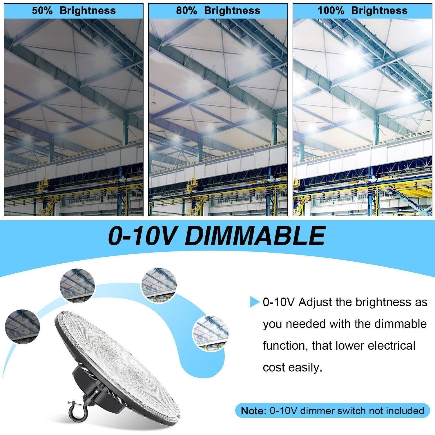 480V 240W UFO LED High Bay Light Industrial Commercial Warehouse Ceiling Lights