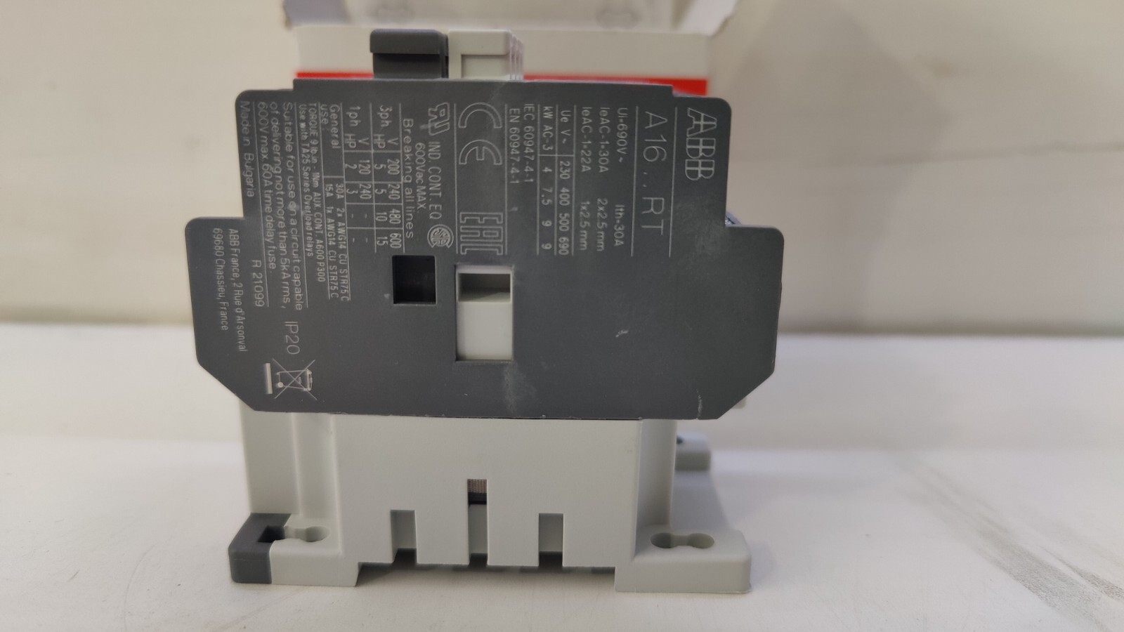 NEW ABB Contactor A16-30-10RT 1SBL181010R8410 110-120V 60Hz 3 Phase