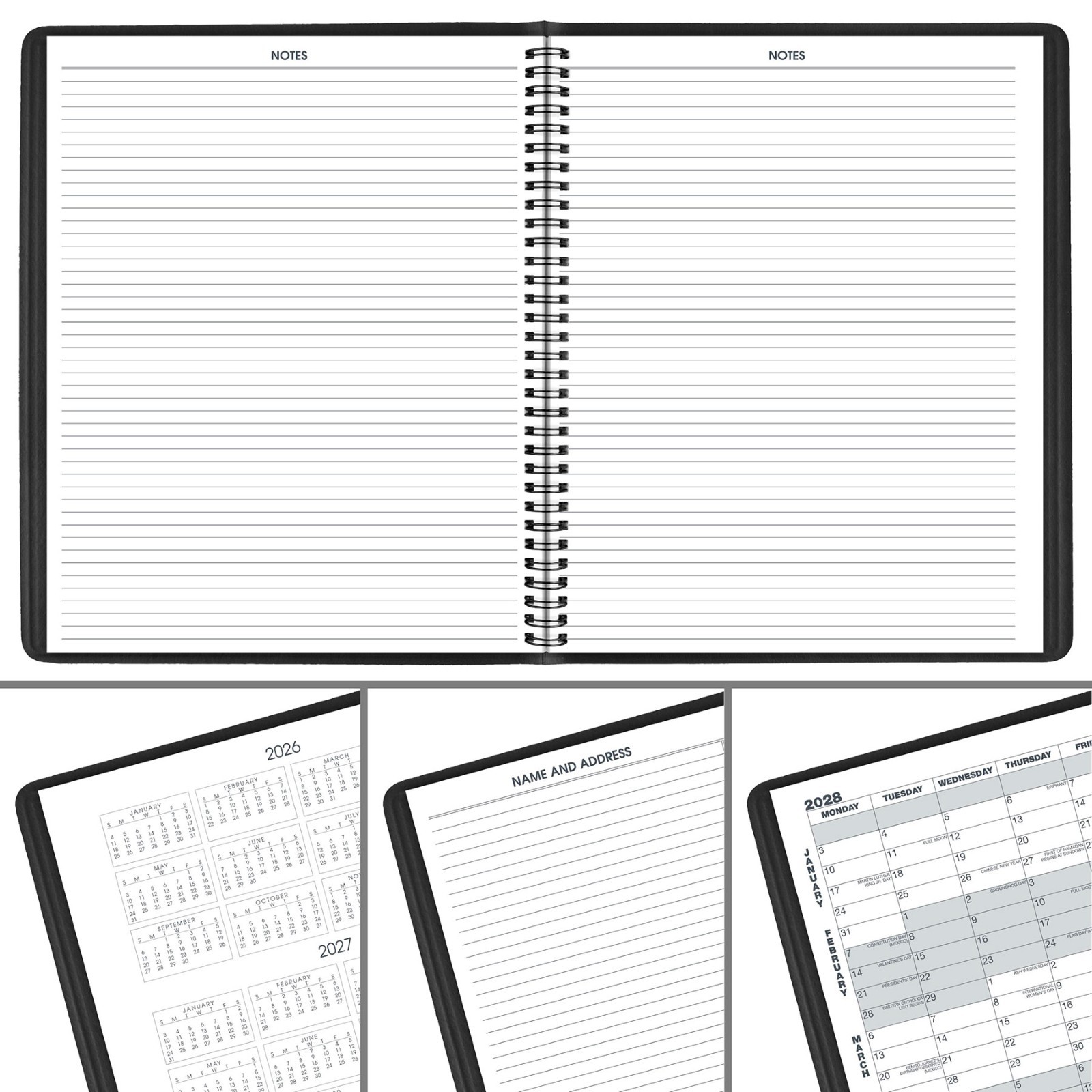 2026 At-A-Glance 70-260-05 15-Month Monthly Planner, 9 x 11″, Black Cover