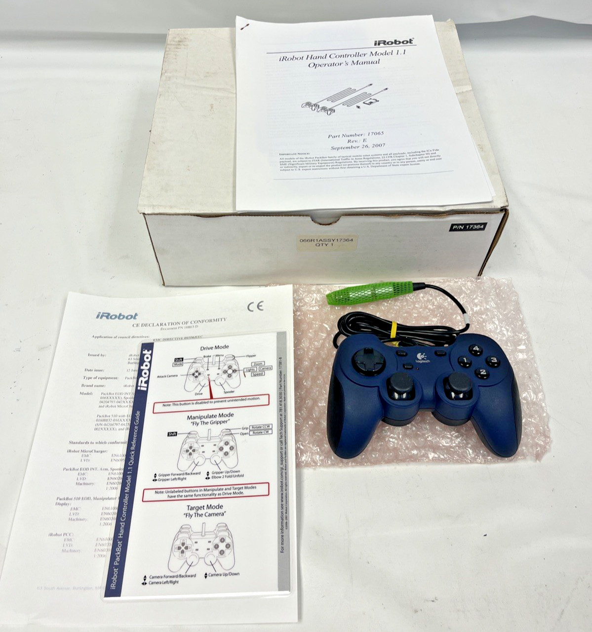 IRobot PackBot Tactical Robot Hand Controller Model 1.1 Logitech *NEW IN BOX*
