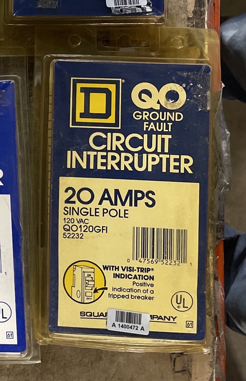 Square D – QO120GFIC QO 20A Single-Pole GFCI Circuit Breaker