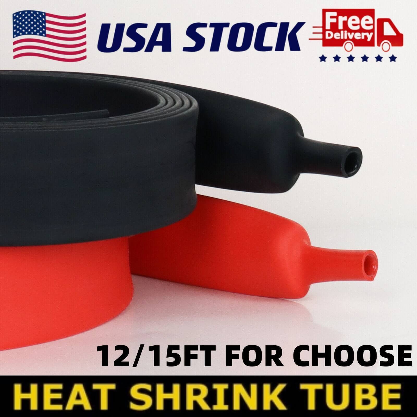 Heat Shrink Tubing Black or Red Marine Grade Waterproof Glue Adhesive Lined 3:1