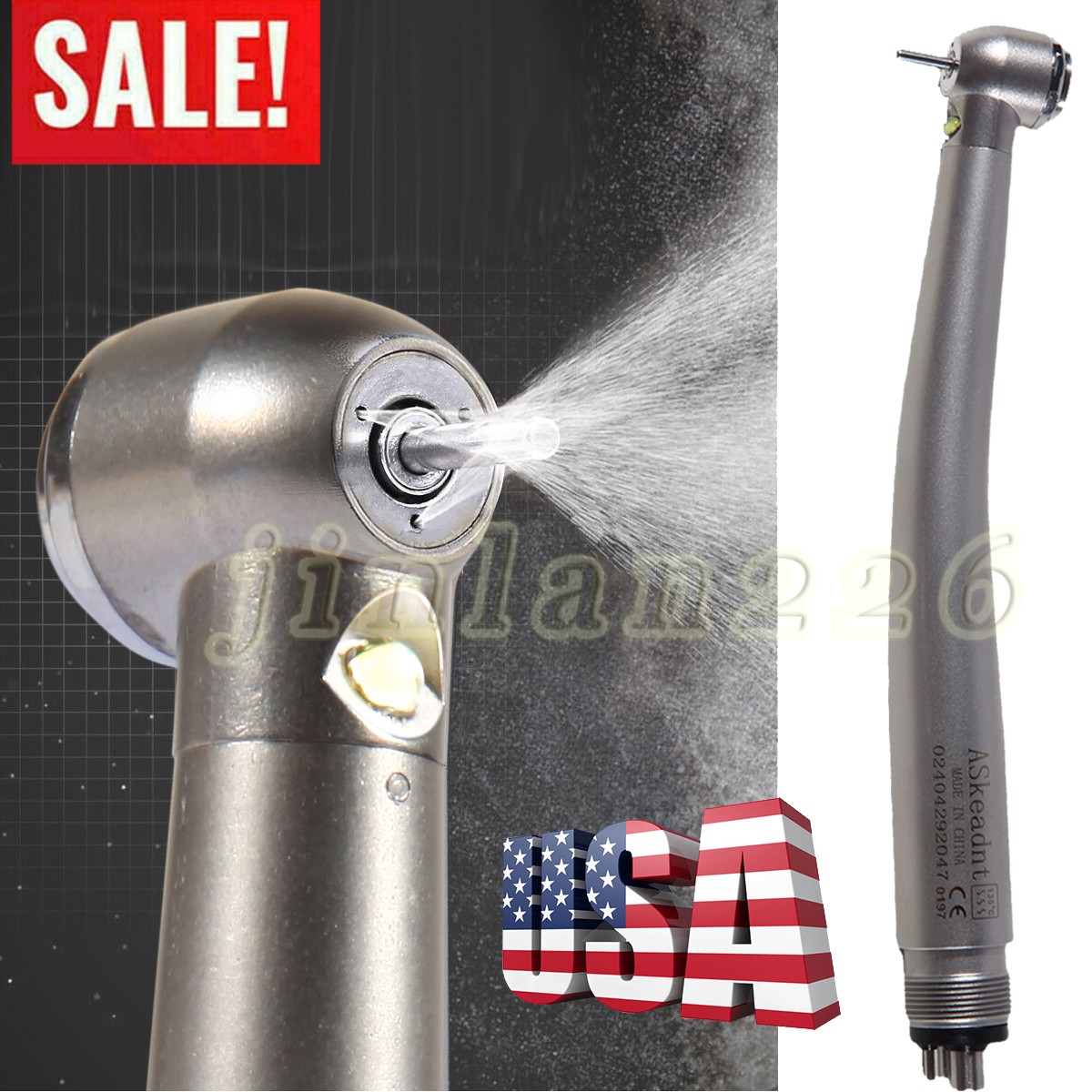 Dental LED E-Generator Fiber Optic High Speed Handpiece 4 Hole NSK Style