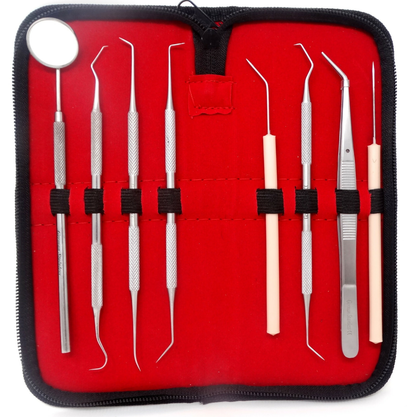 Dental Tools Set Dentist Teeth Kit Oral Clean Probe Stainless Steel Picks GERMAN