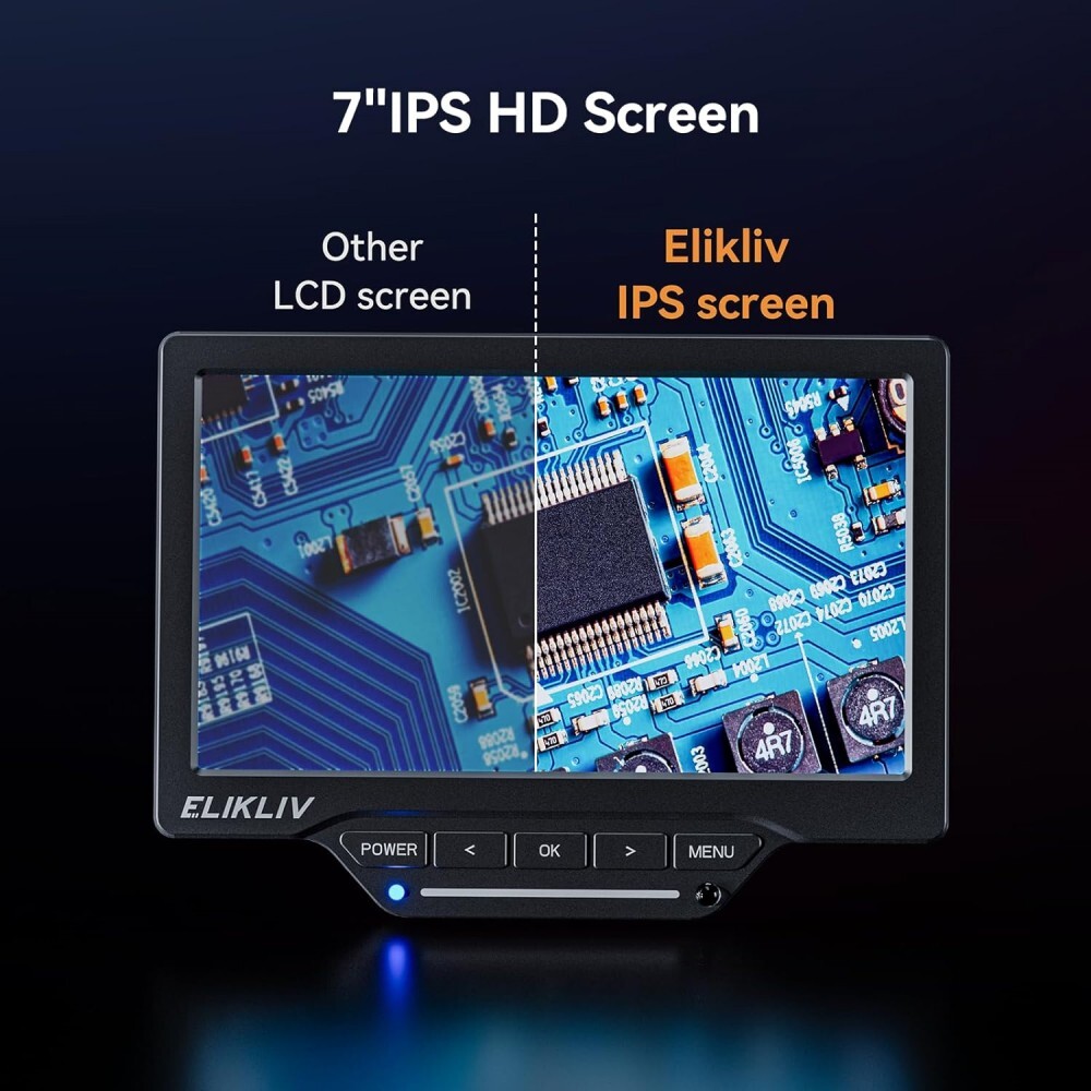 Elikliv’s Digital Microscope EDM201 SE IPS screen 10X-1200X Zoom 12MP 26cm