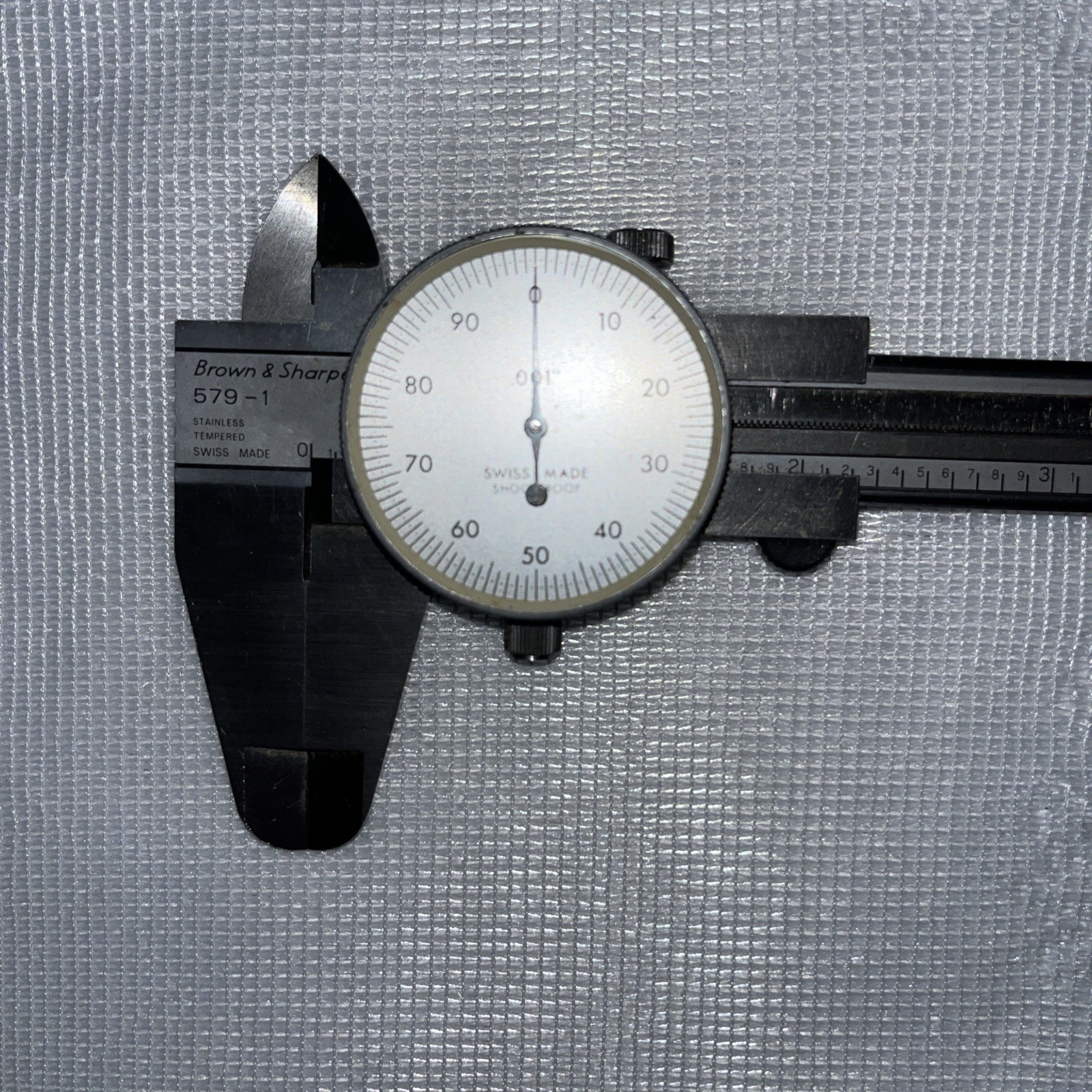 TESA Brown & Sharpe Dial Caliper Model 579-1 Made In Switzerland Missing Crystal