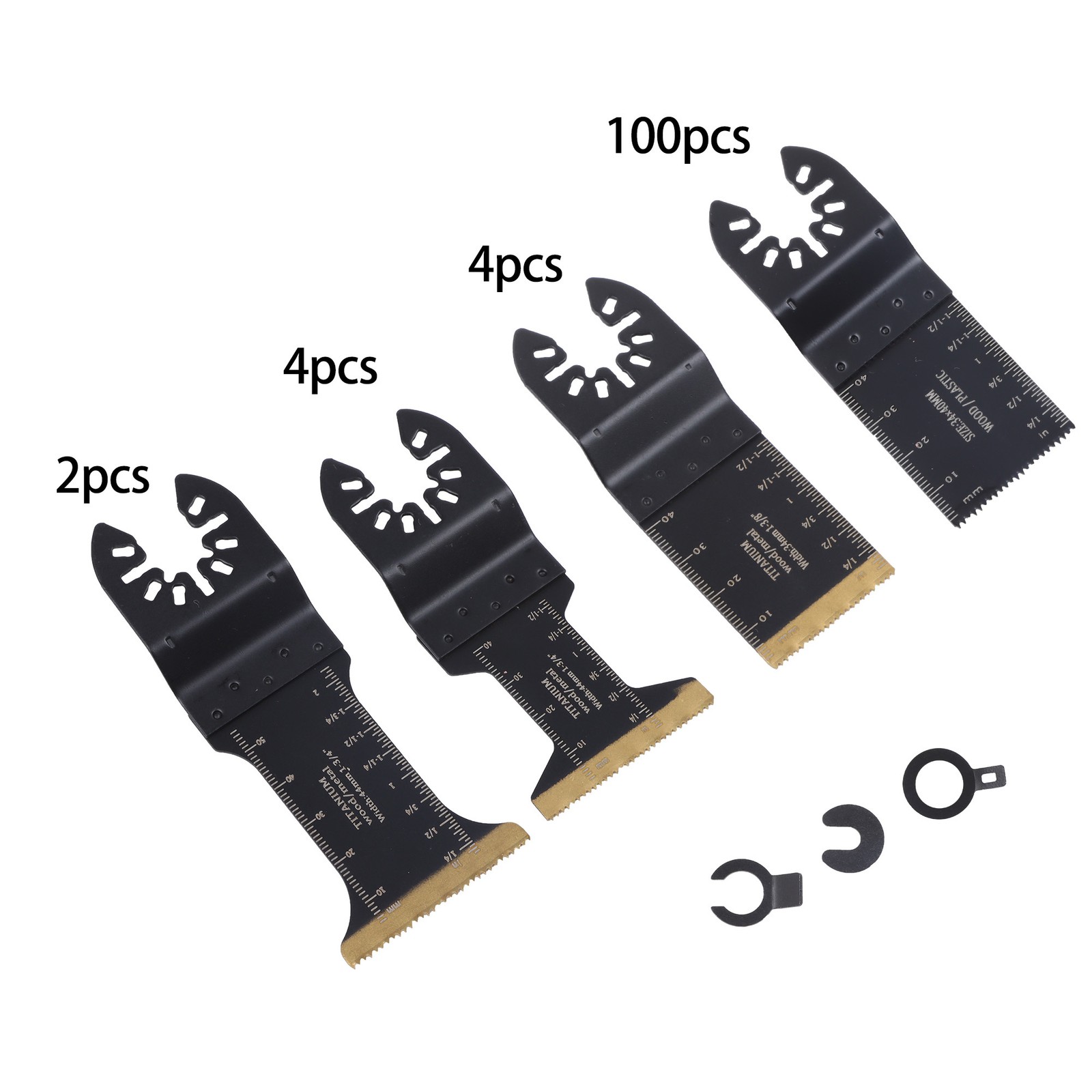 110 Pcs & 4 Types Oscillating Saw Blades Multi Tool Blades Kits for Metal, Wood