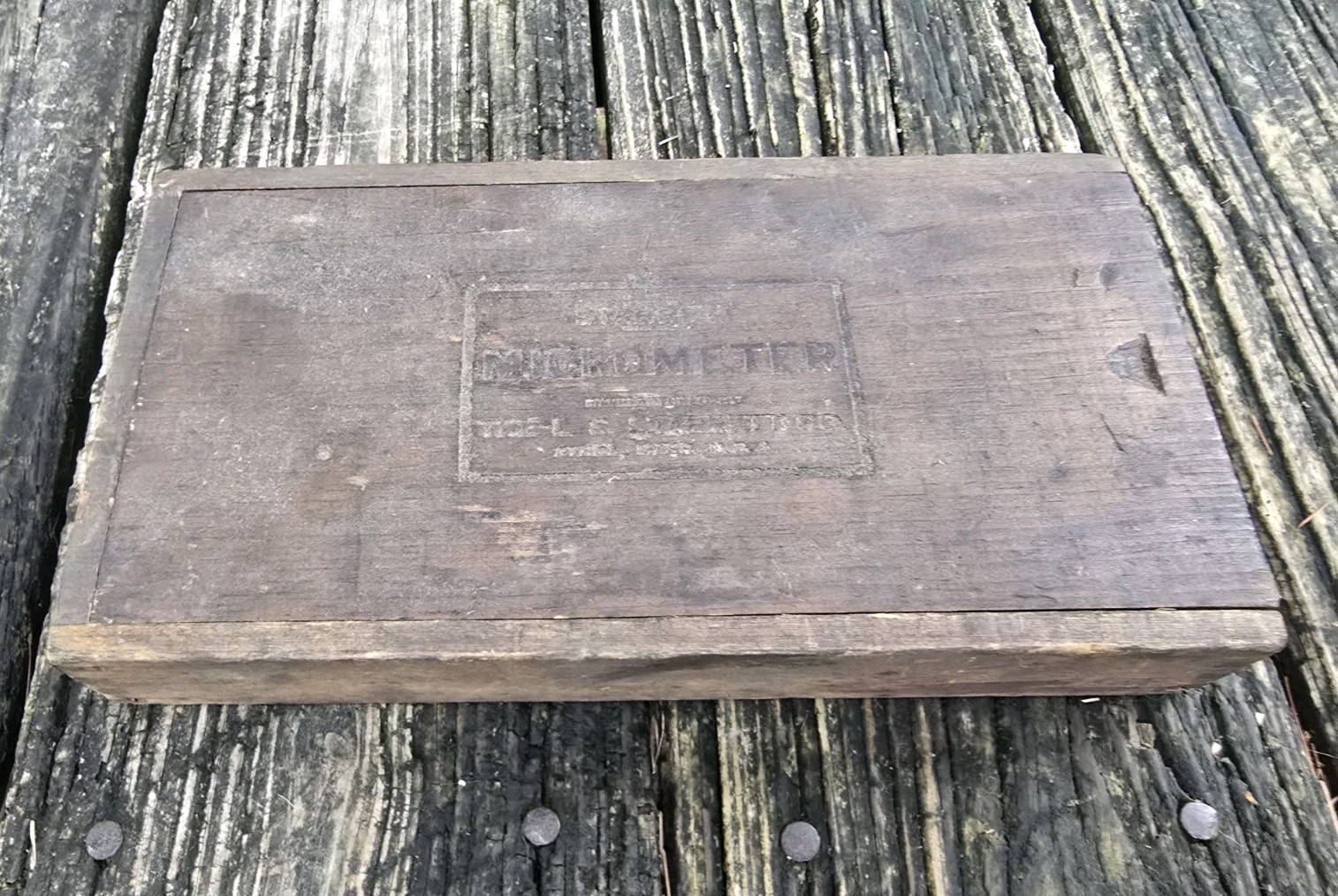 Vintage L.S. Starrett Co. No. 436 + 201 Outside Micrometer Original Wooden Box