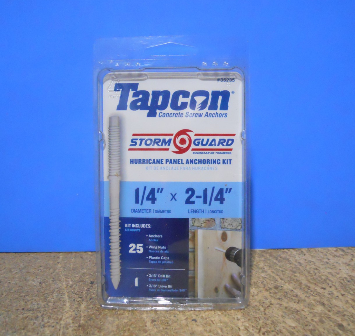 25 Pack Tapcon 1/4″ x 2-1/4″ Hurricane Panel Anchors Anchoring Kit 35235 New!