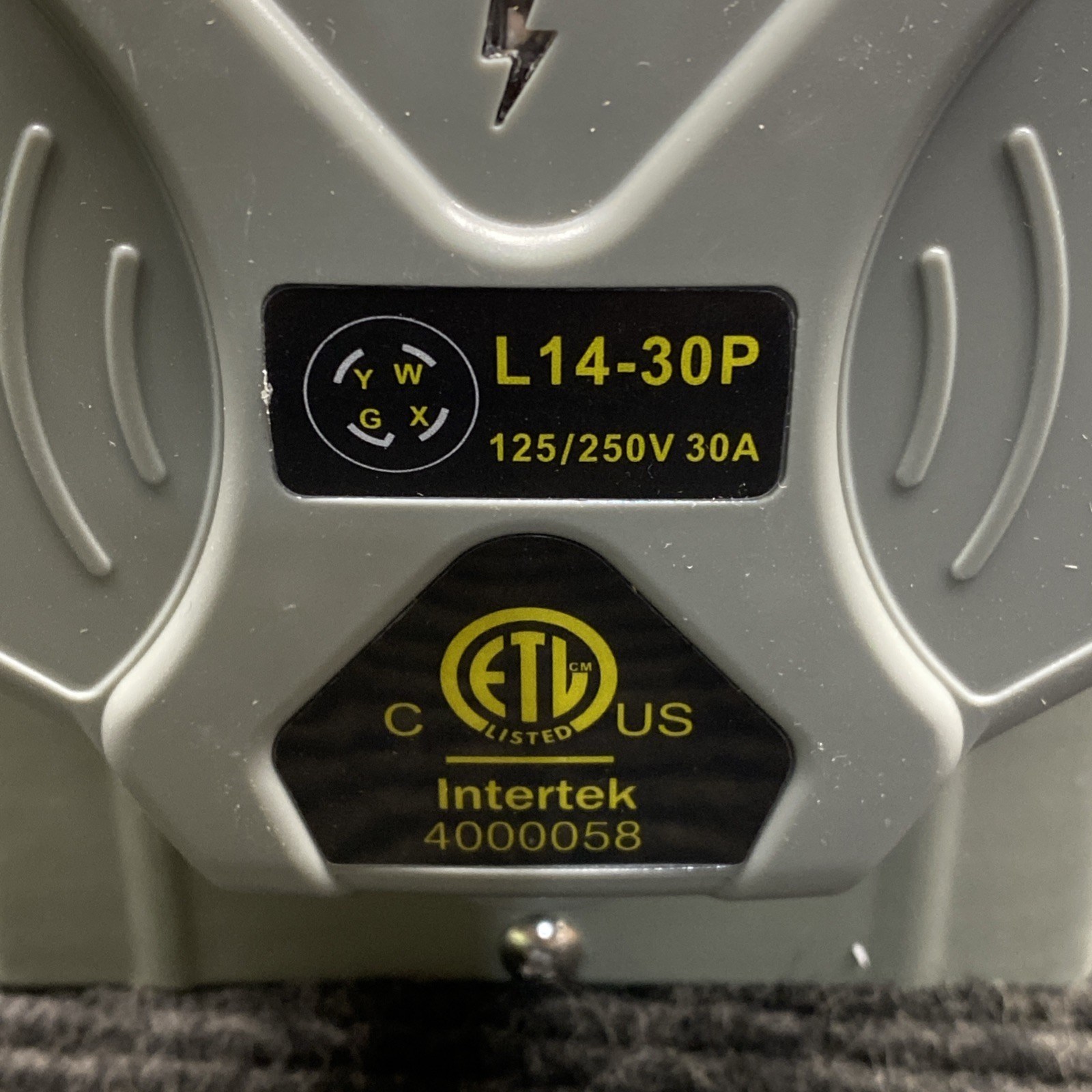 Intertek 50A Generator Power Inlet Box, 125/250V, 4000058 With Extension Cord