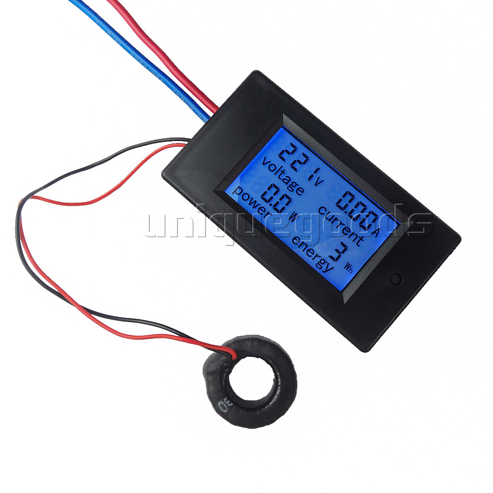 100A AC Digital Power Panel Meter Monitor Power Energy Voltmeter Ammeter 80-260V