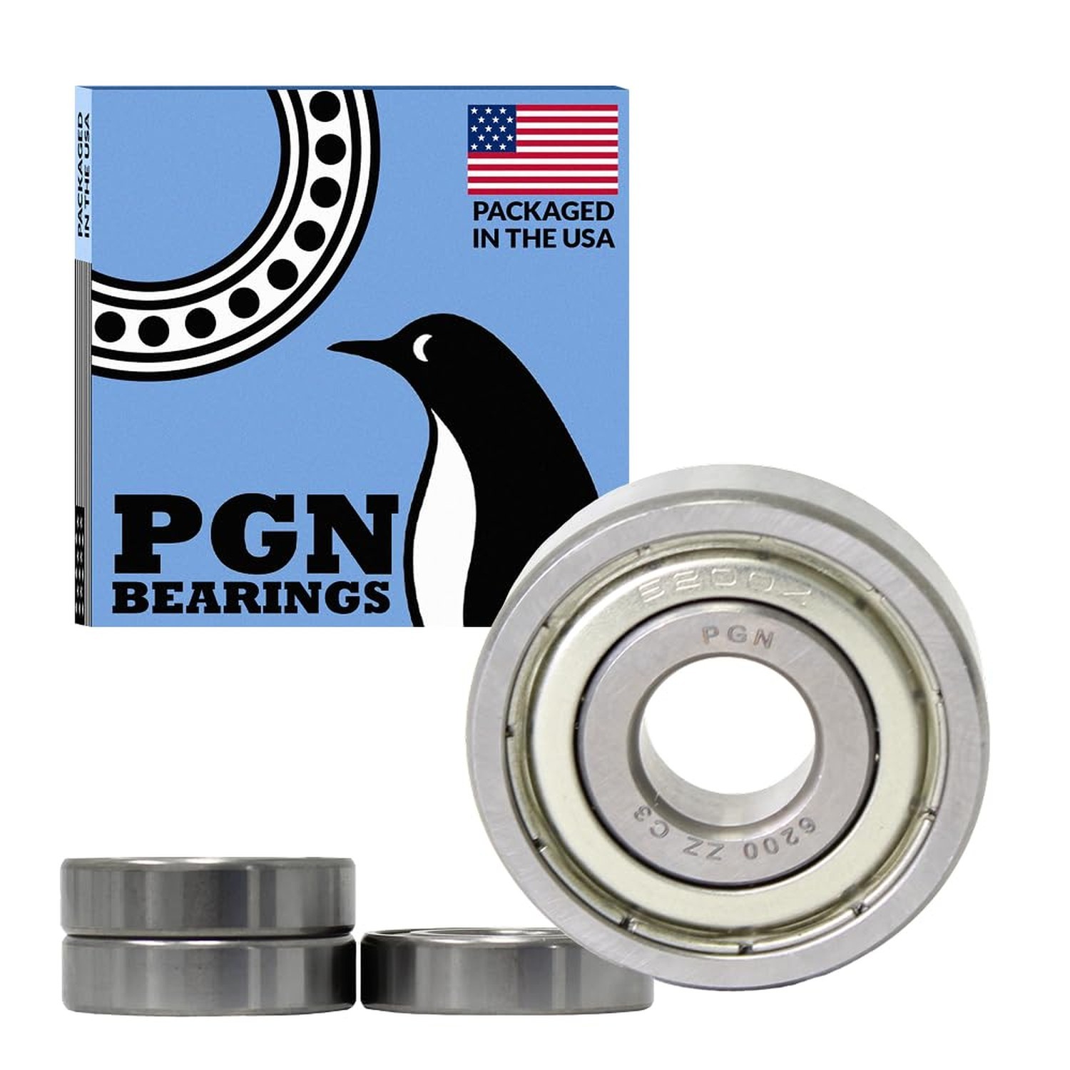 PGN (4 Pack) 6200-ZZ Bearing – Lubricated Chrome Steel Sealed Ball Bearing – …