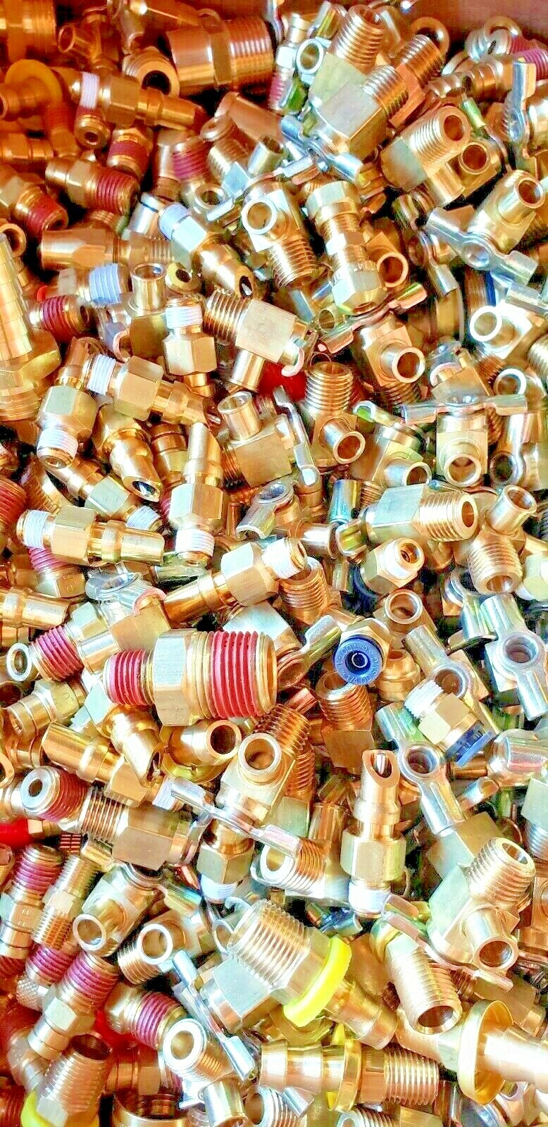 100 BRASS HYDRAULIC AIR , PNEUMATIC, Plumbing FITTINGS LOT OF 1/4 5/16 3/8 1/2