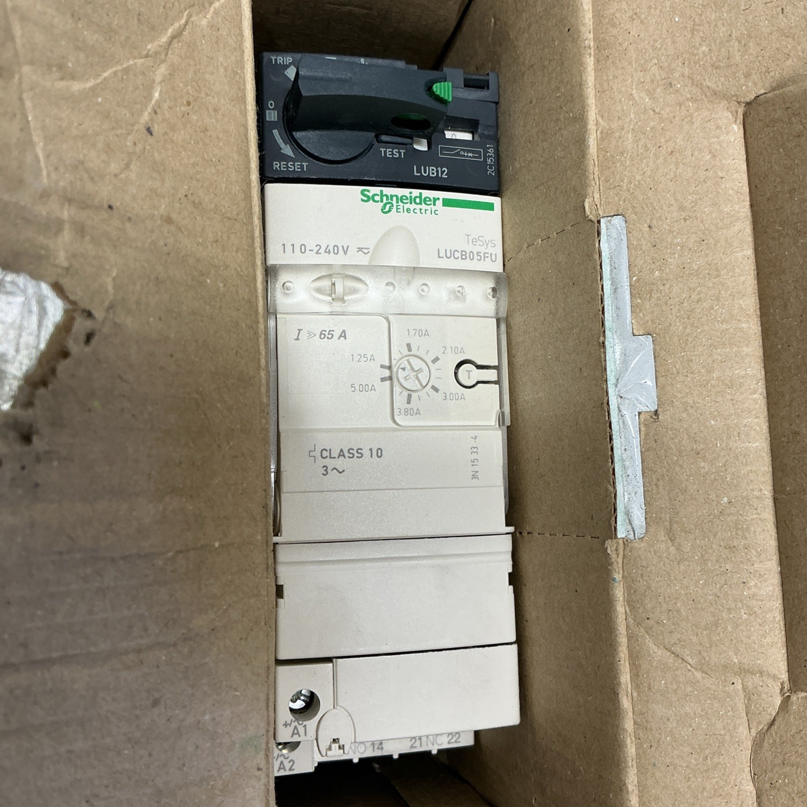 Schneider LUCB05FU/LUB12 Motor Control Unit W/ LUA8E20 AUX Contact. W-274