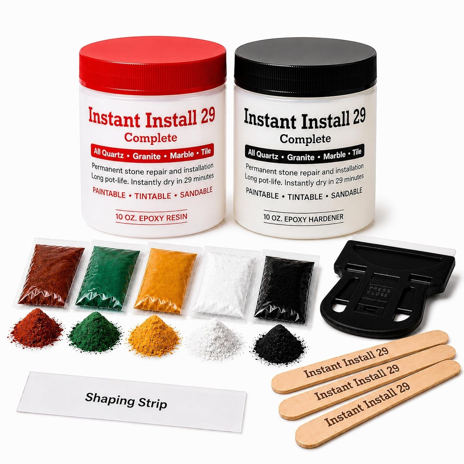 20 oz Fast-Drying Epoxy Repair Kit with EZ-Tint for Granite & Marble Restoration