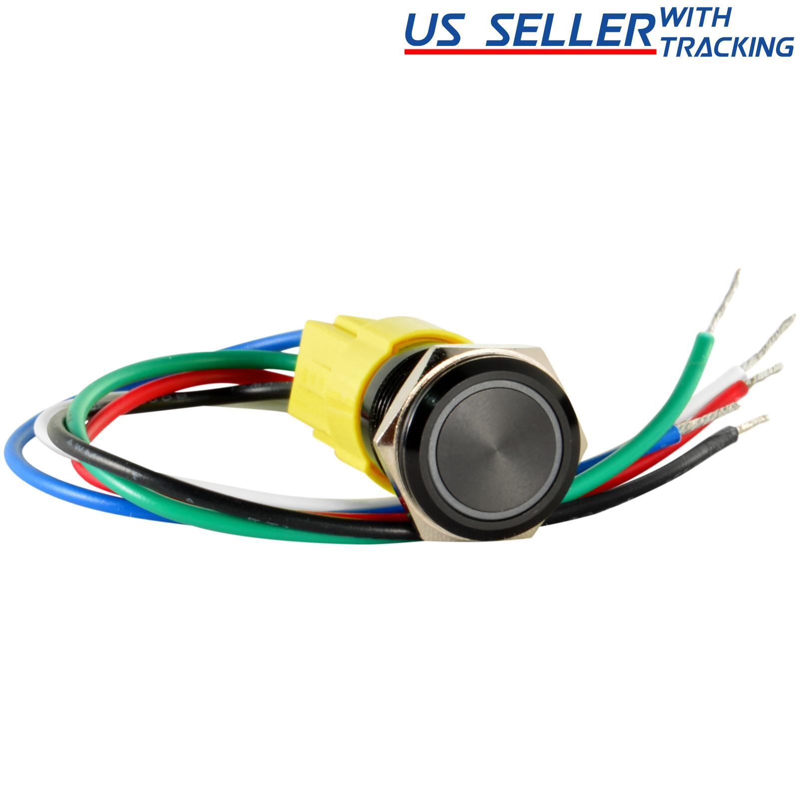 16mm 12V LED Momentary Push Button Starter Switch Boat Horn Metal Waterproof