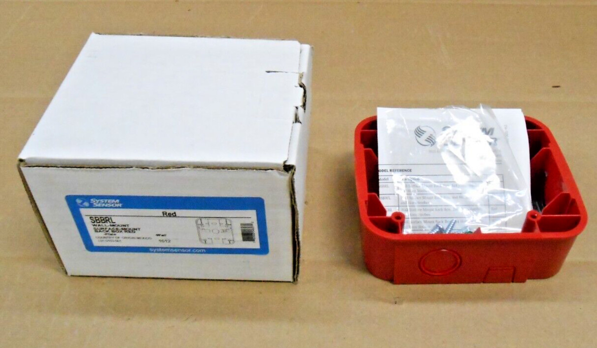 1 NIB SYSTEM SENSOR SBBRL WALL SURFACE MOUNT BACK BOX RED (8 AVAILABLE)
