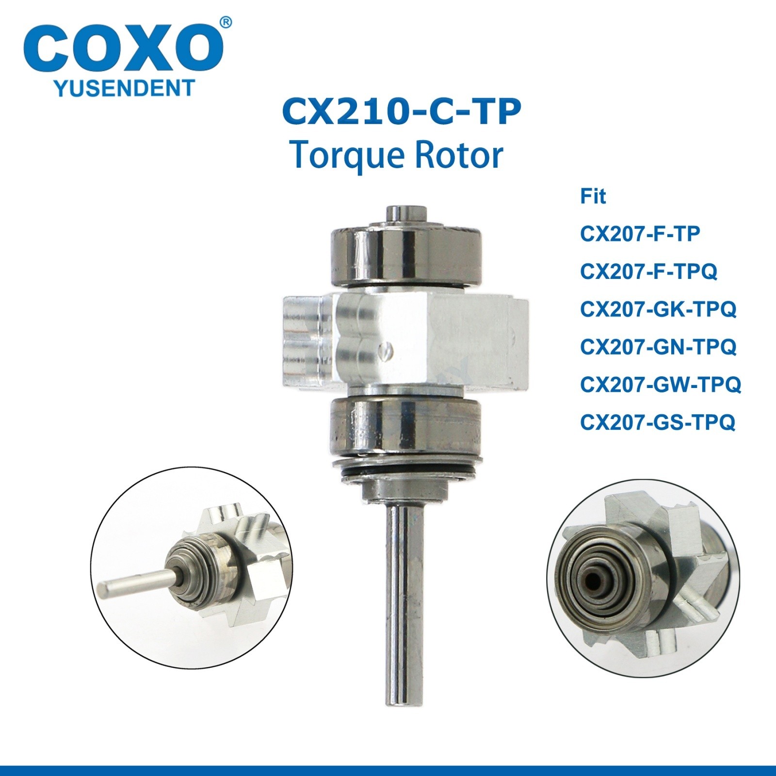 US COXO Dental LED Handpiece High Speed E Generato 2/4 Holes Coupler Fit NSK