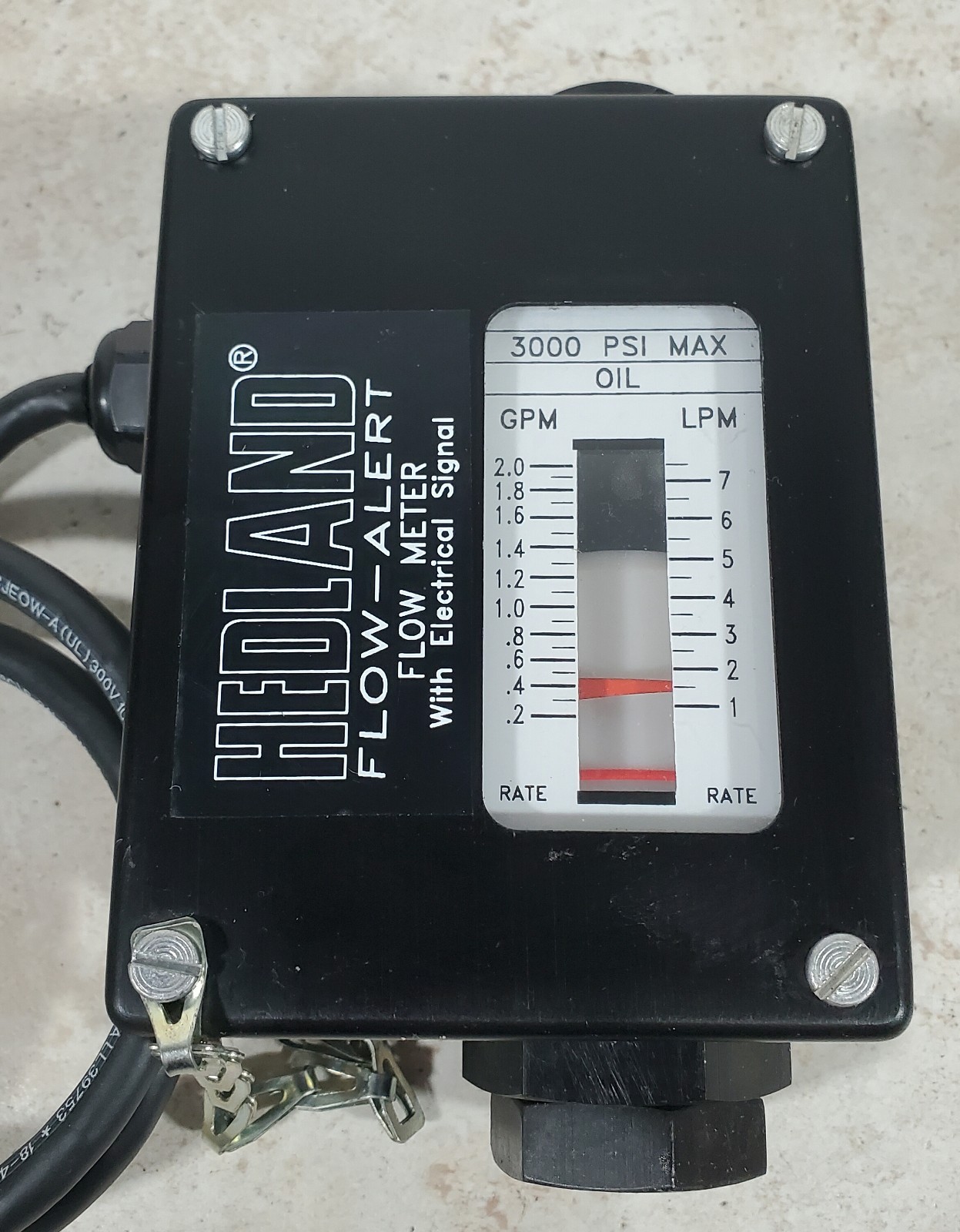 Hedland Flow-Alert Flow Meter w/ Electrical Signal, 3000 PSI Max Oil