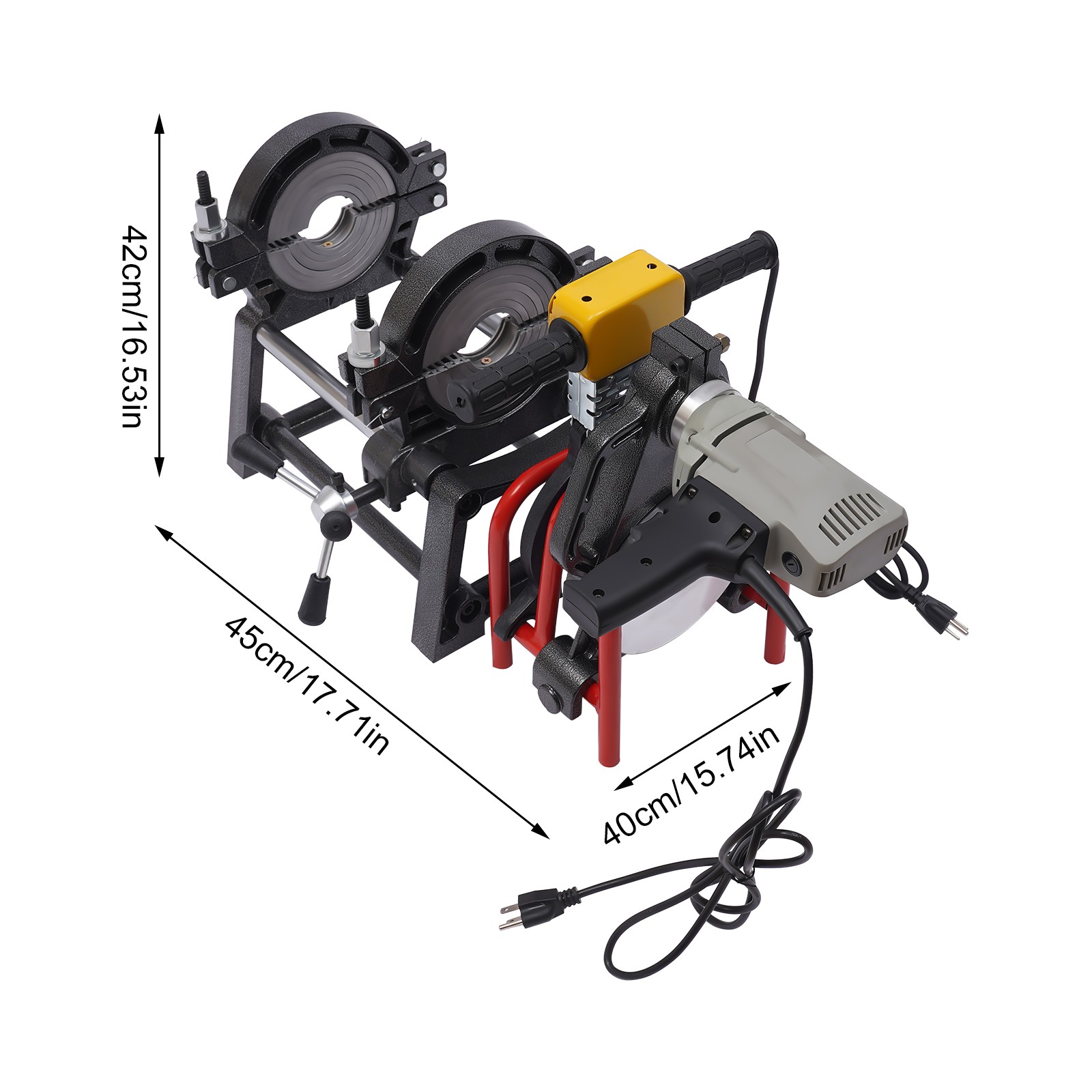 Pipe Fusion Welder 2 Clamps 63-200mm Manual PP PE HDPE Pipe Butt Welding Machine