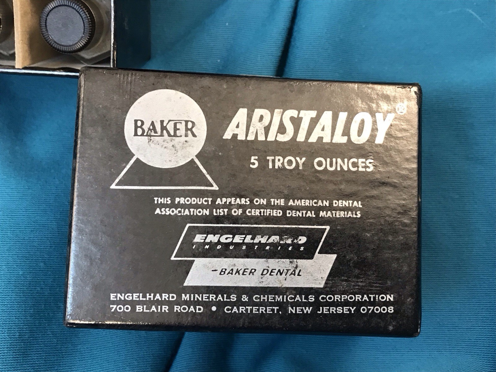 Baker Dental Engelhard ARISTALOY 5 Troy Ounces Dental Silver New Old Stock