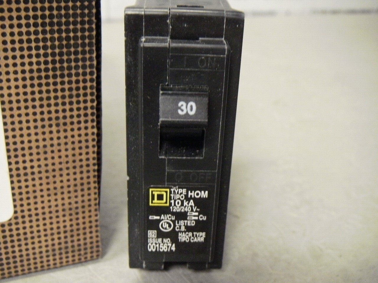 SquareD Single Pole HOM130 Miniature 30 Amp Circuit Breaker