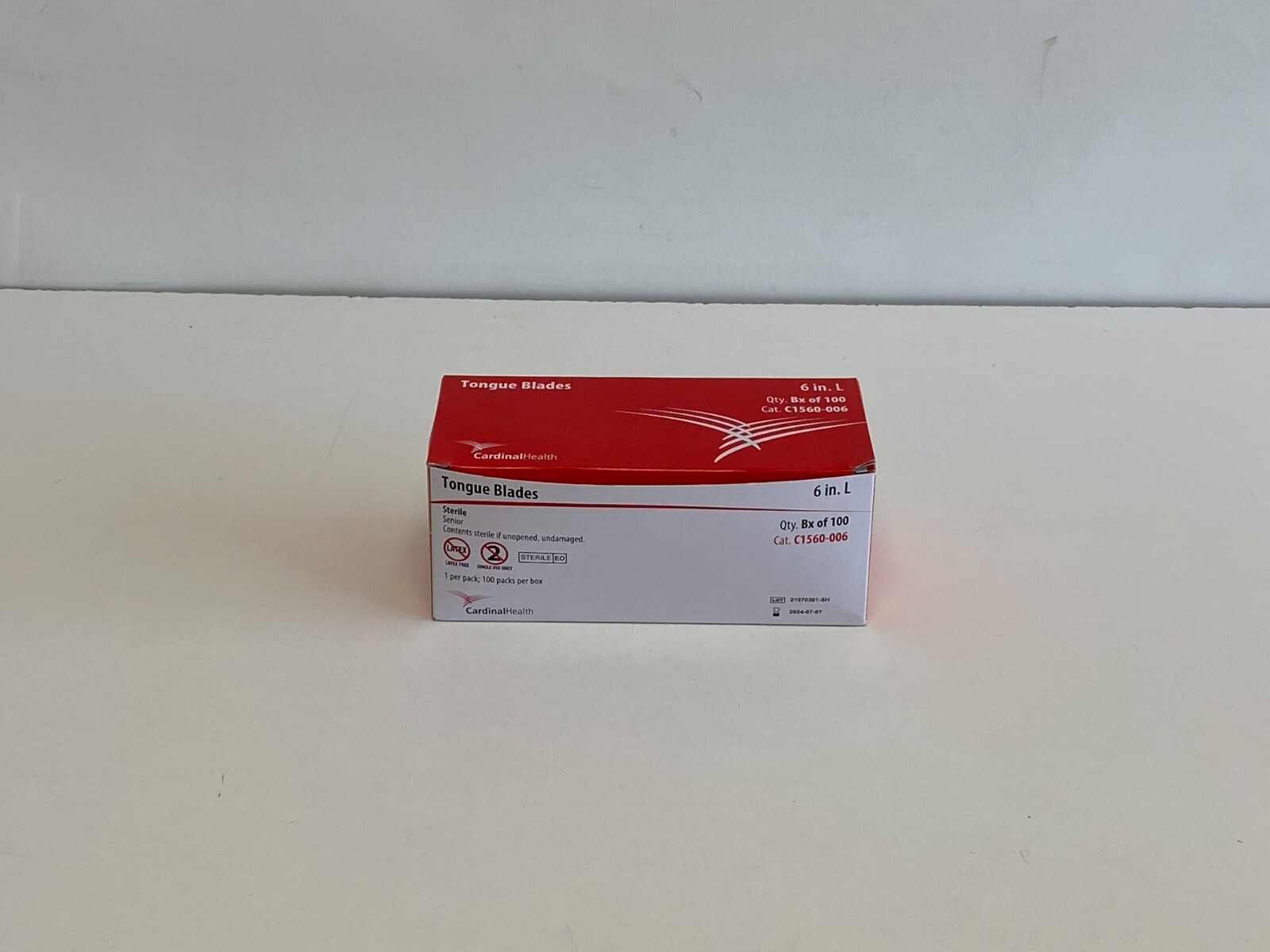 H17: 3 Boxes (100/Box) Cardinal Health C1560-006 Tongue Depressors Exp. 07-2024